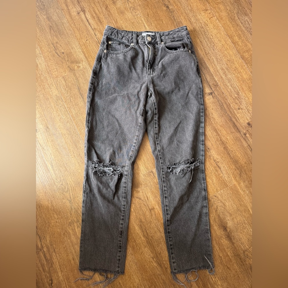 GARAGE black Mom Distressed Mom Jeans sz 26